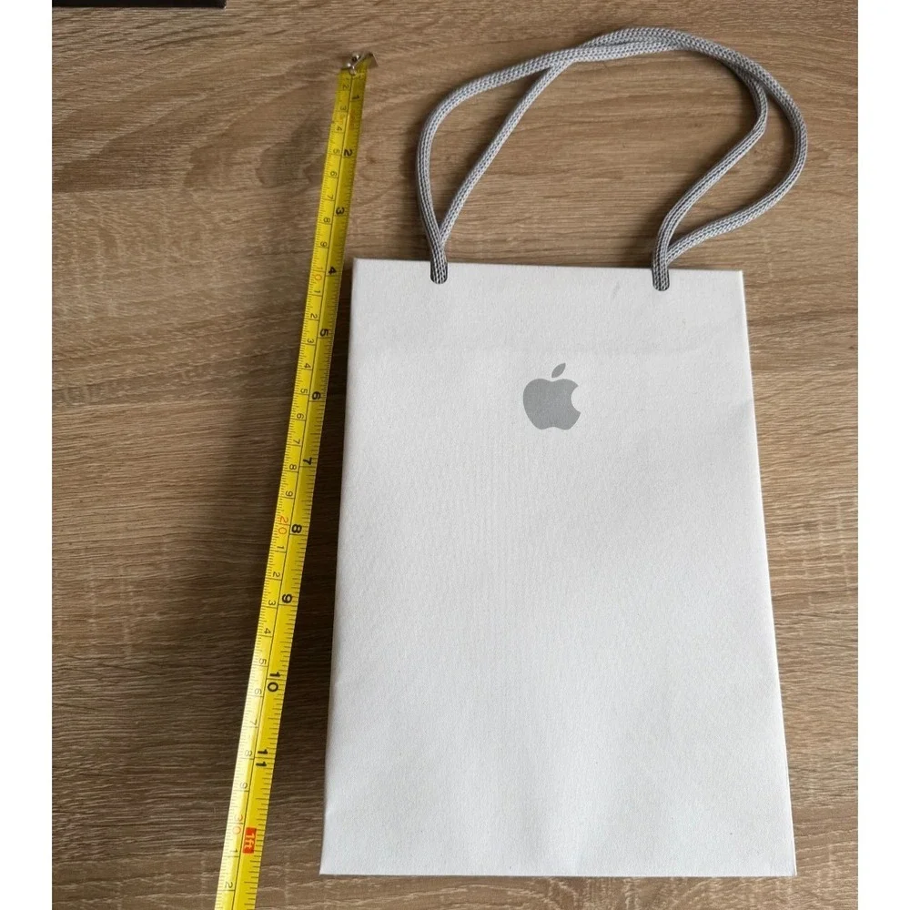 Apple Store Apple Logo Shopping Paper Bag Genuine White Bag Empty Matte Classic